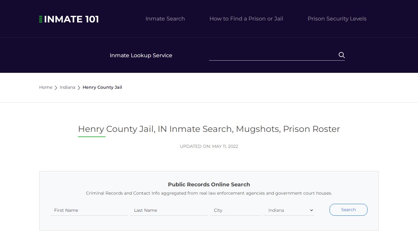 Henry County Jail, IN Inmate Search, Mugshots, Prison ...